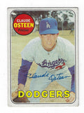 Autographed CLAUDE OSTEEN Los Angeles Dodgers 1969 Topps Card