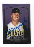 Autographed BILL MAZEROSKI Pittsburgh Pirates 2005 Upper Deck Past Time Pennants Card