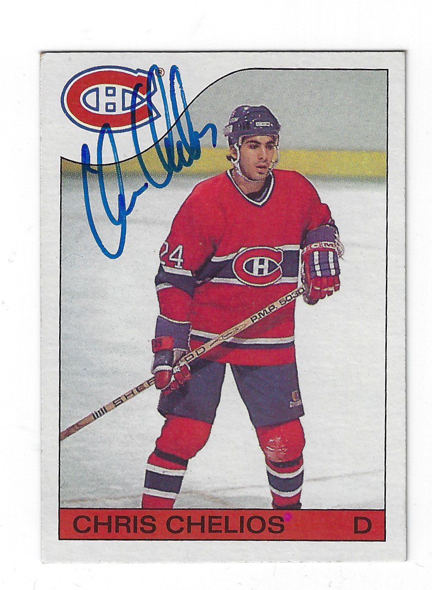 CHRIS CHELIOS Montreal Canadiens Autographed 1985-86 Topps Card