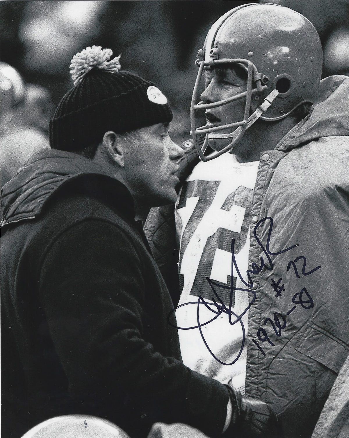 Autographed JERRY SHERK 8X10 Cleveland Browns Photo