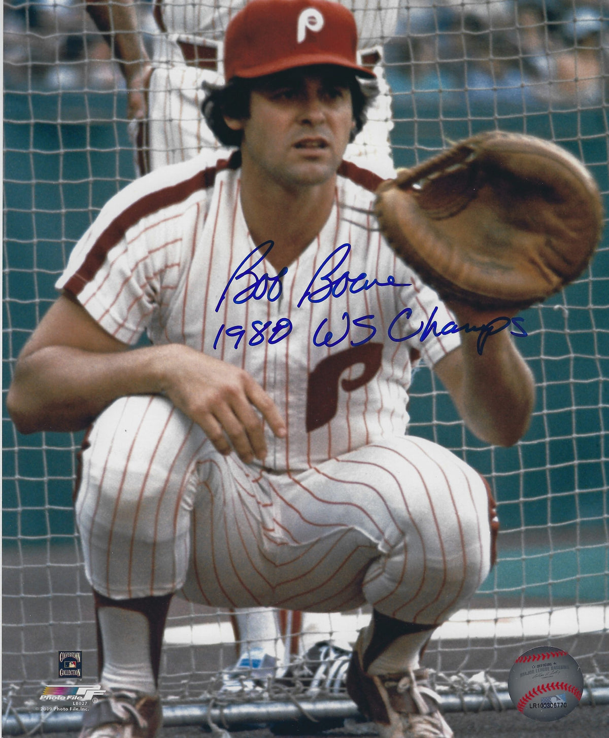 AUTOGRAPHED BOB BOONE 8x10 Philadelphia Phillies Photo
