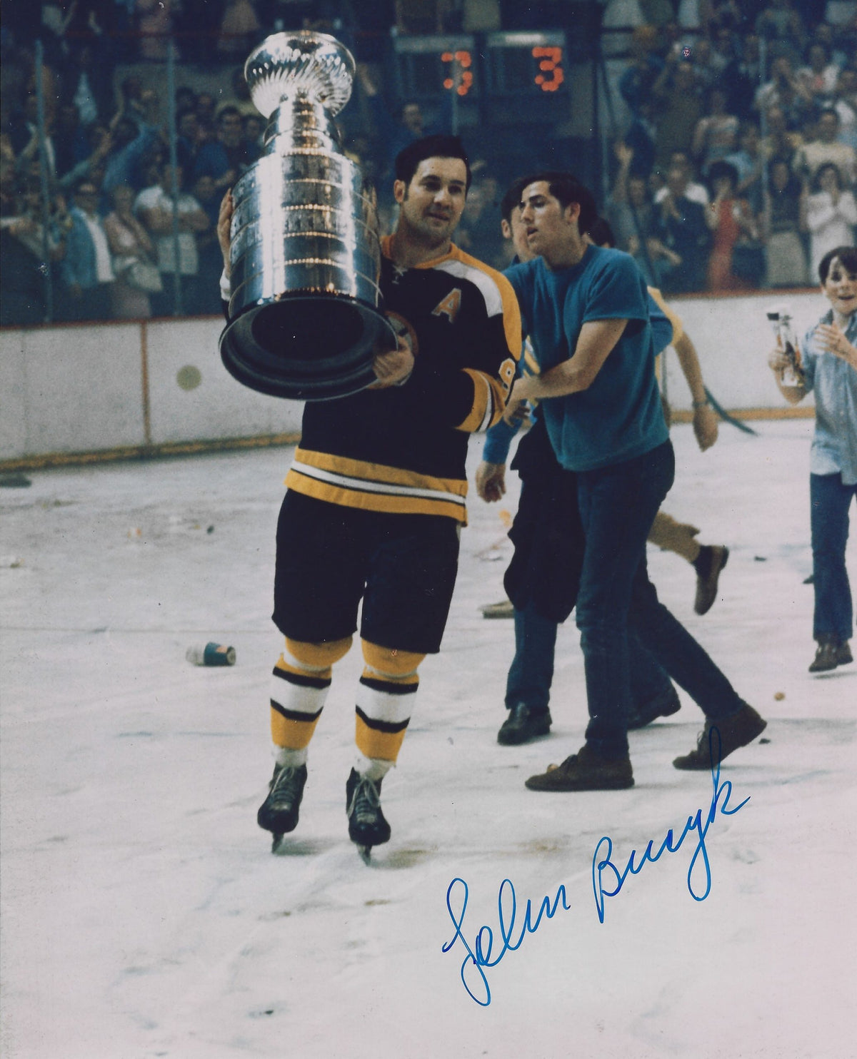 AUTOGRAPHED JOHN BUCYK 8x10 Boston Bruins Photo