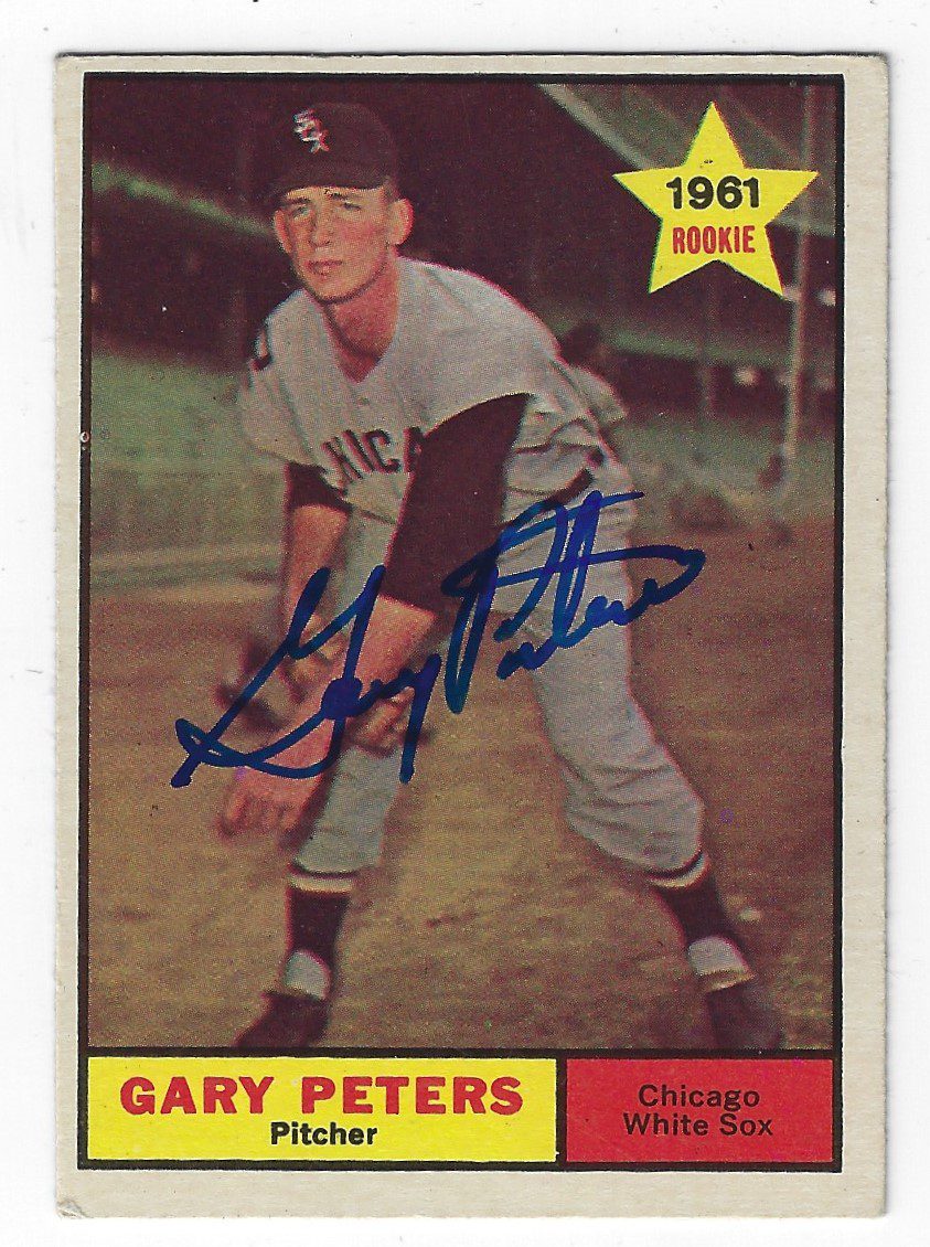 Autographed GARY PETERS 1961 TOPPS Card