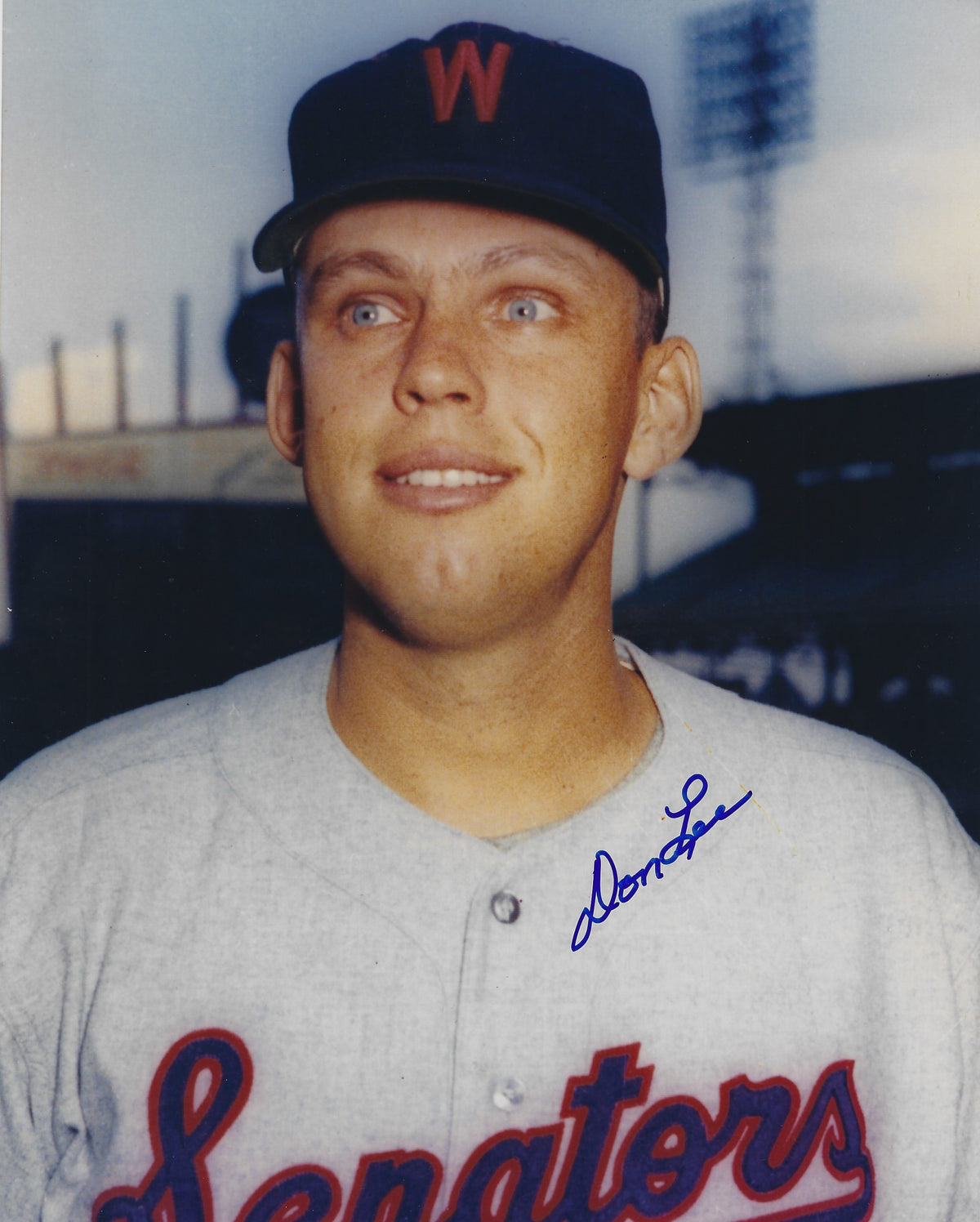 AUTOGRAPHED DON LEE 8x10 Washington Senators Photo