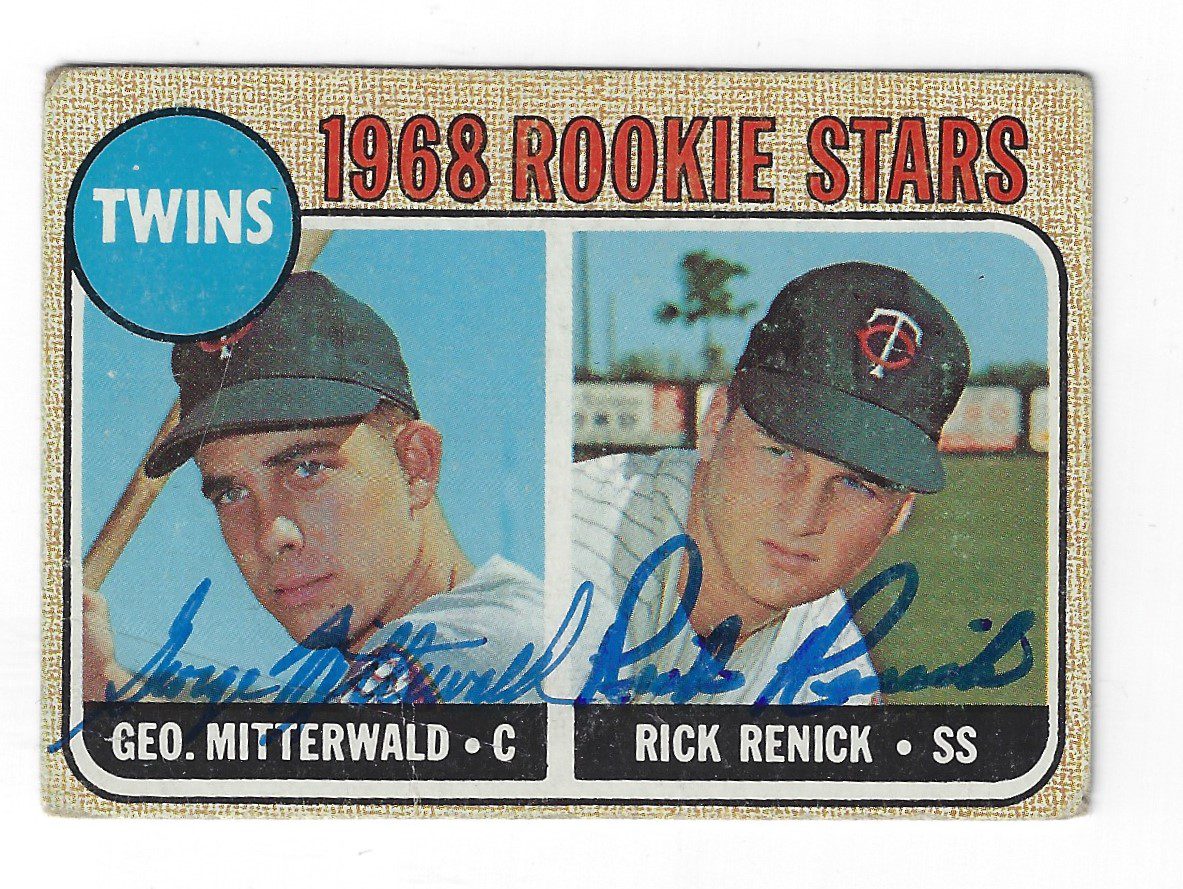 Autographed George Mitterwald & Rick Renick 1968 Topps Card