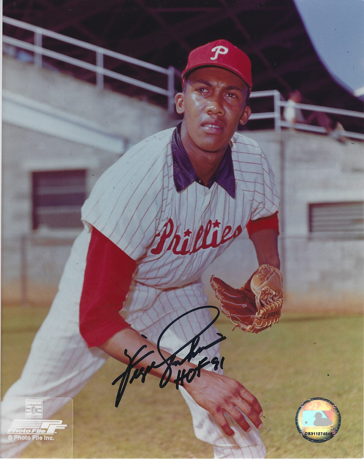 Autographed FERGIE JENKINS "HOF 91" 8X10 Philadelphia Phillies Photo