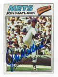 Autographed JON MATLACK 1977 Topps card