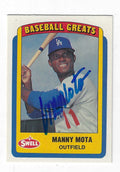 Autographed MANNY MOTA 1990 Swell Baseball Great Card