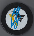 Autographed RON FRANCIS Pittsburgh Penguins Hockey Puck JSA