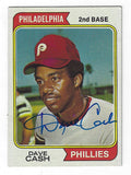 Autographed DAVE CASH Philadelphia Phillies 1974 Topps  Card