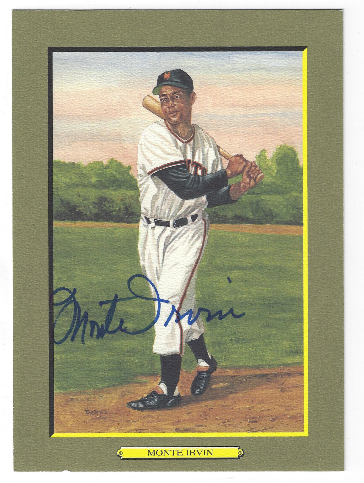 Autographed Perez-Steele GREAT MOMENTS Card MONTE IRVIN