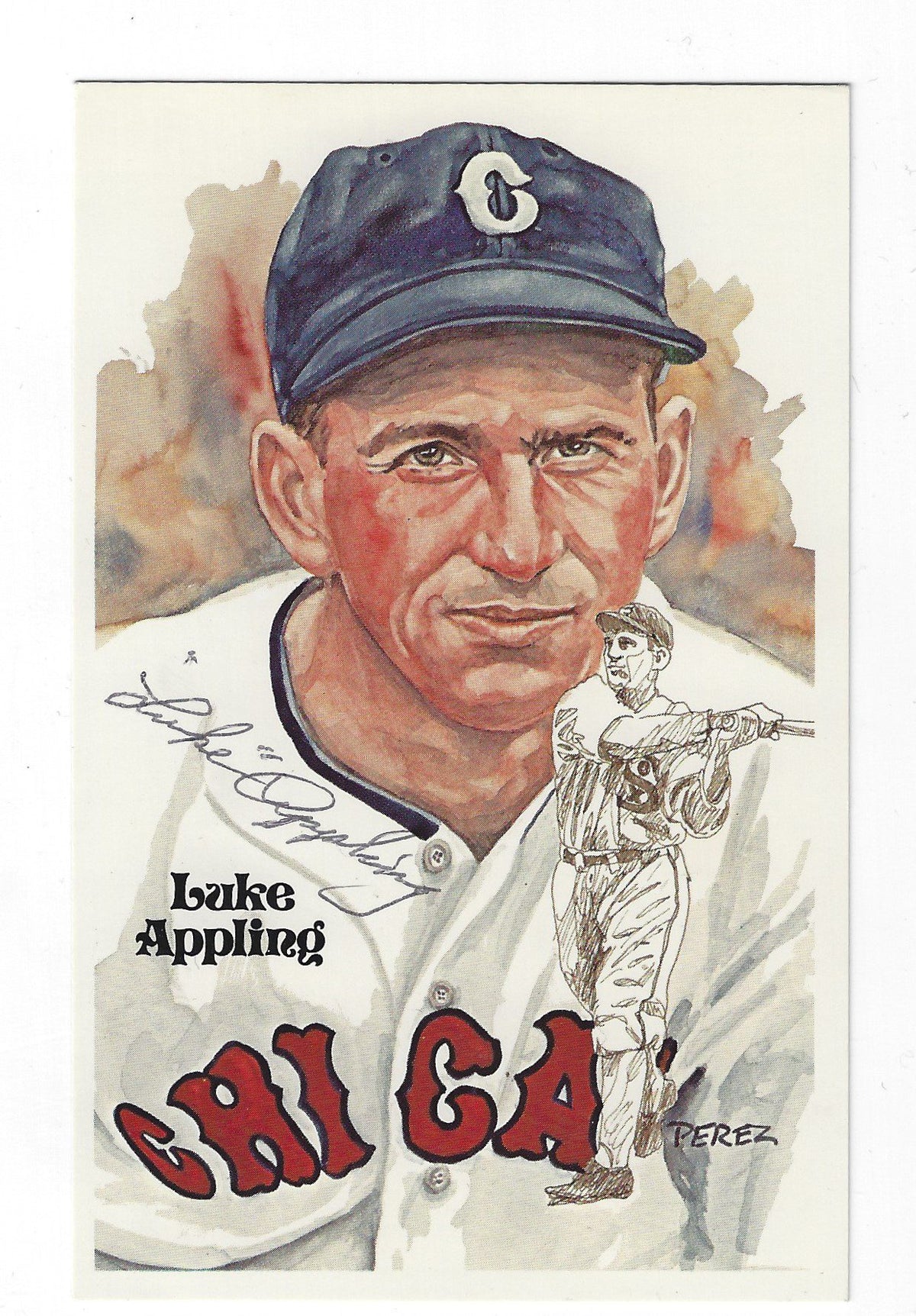 Autographed LUKE APPLING Chicago White Sox Perez-Steele Post Card