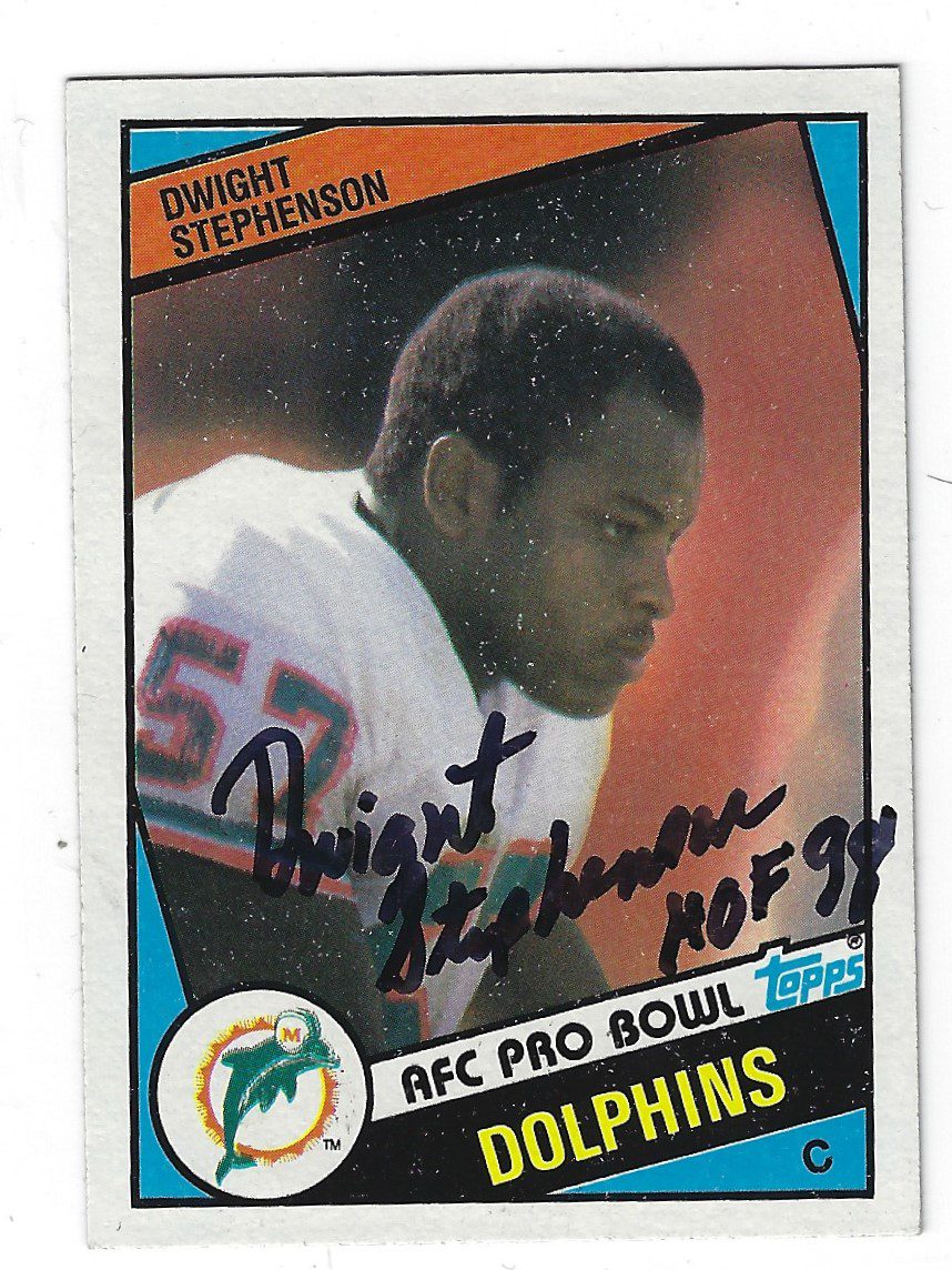 Autographed 1984 Topps Dwight Stephenson Rookie card #129