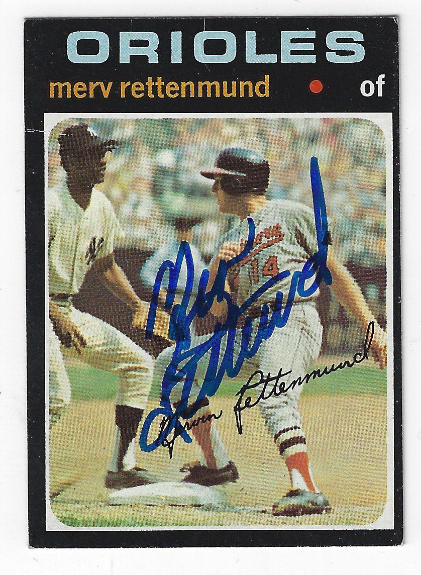 Autographed MERV RETTENMUND 1971 Topps Card