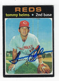 Autographed TOMMY HELMS Cincinnati Reds 1971 Topps  Card