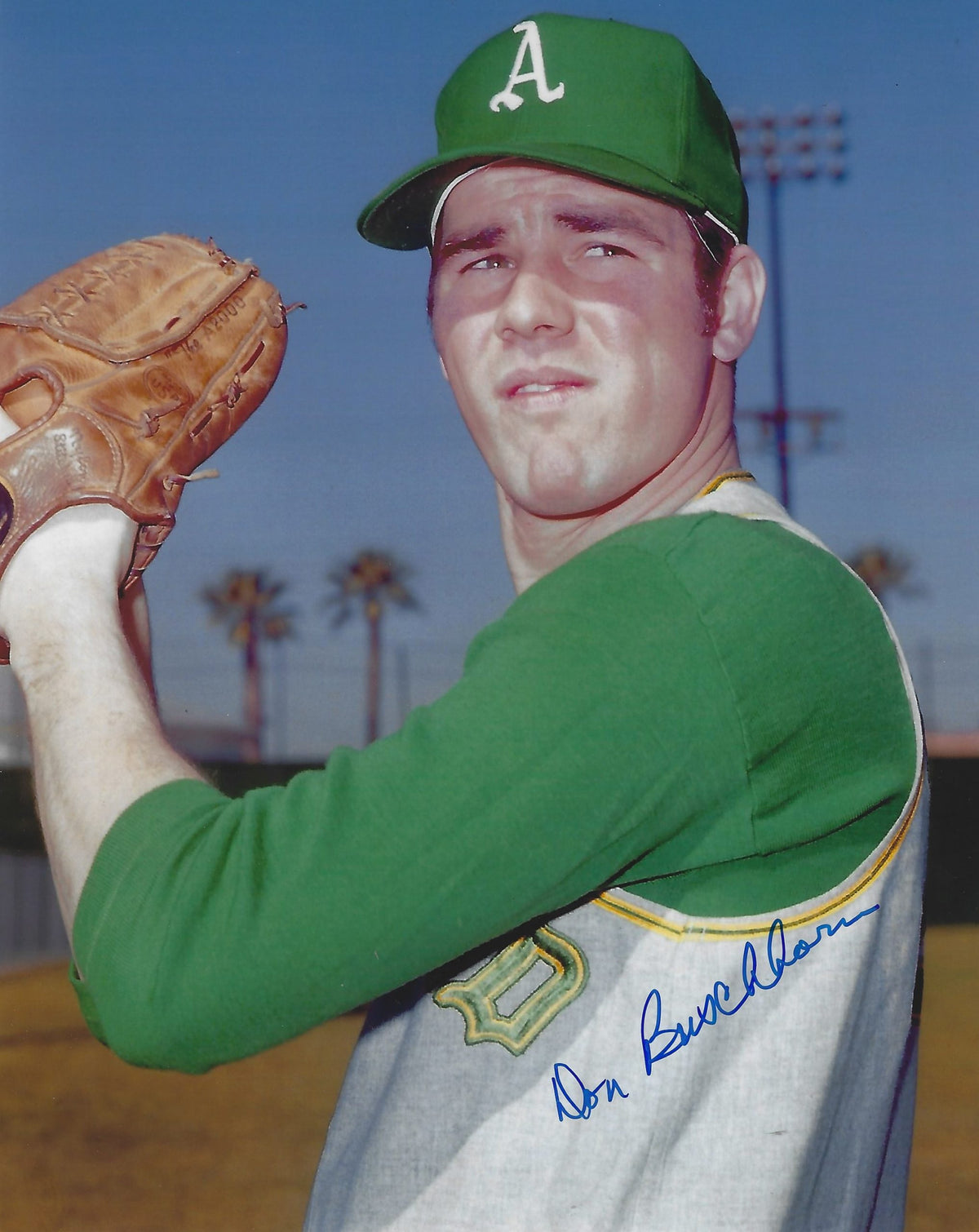 AUTOGRAPHED DON BUSCHHORN 8x10 Oakland A's Photo