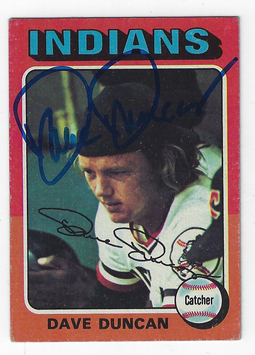 Autographed DAVE DUNCAN 1975 Topps Card