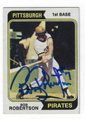 Autographed BOB ROBERTSON Pittsburgh Pirates 1974 Topps  Card