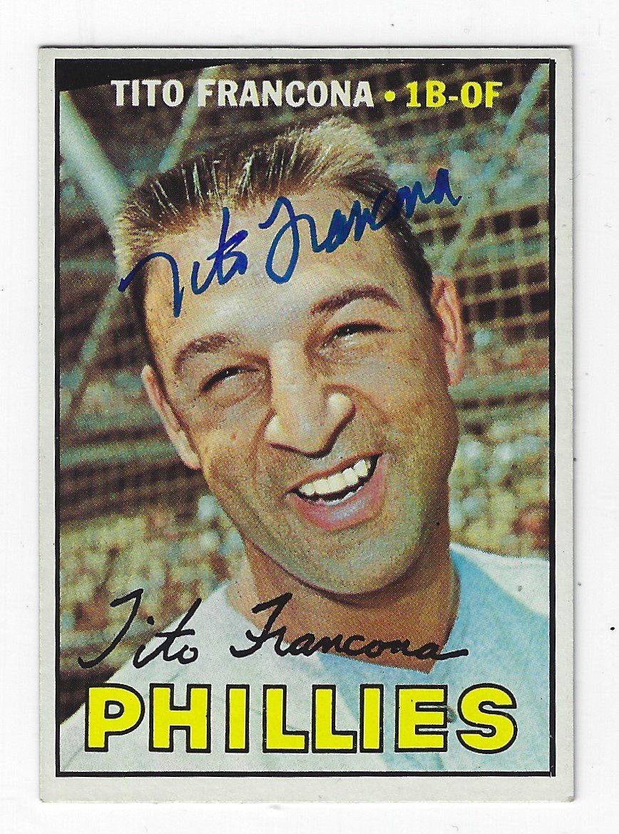 Autographed TITO FRANCONA 1967 Topps Card