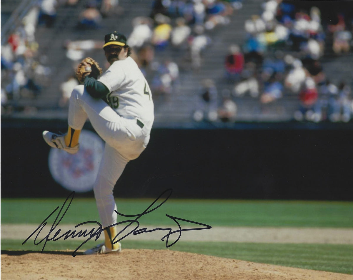 AUTOGRAPHED  DENNIS LAMP 8x10 Oakland A's Photo