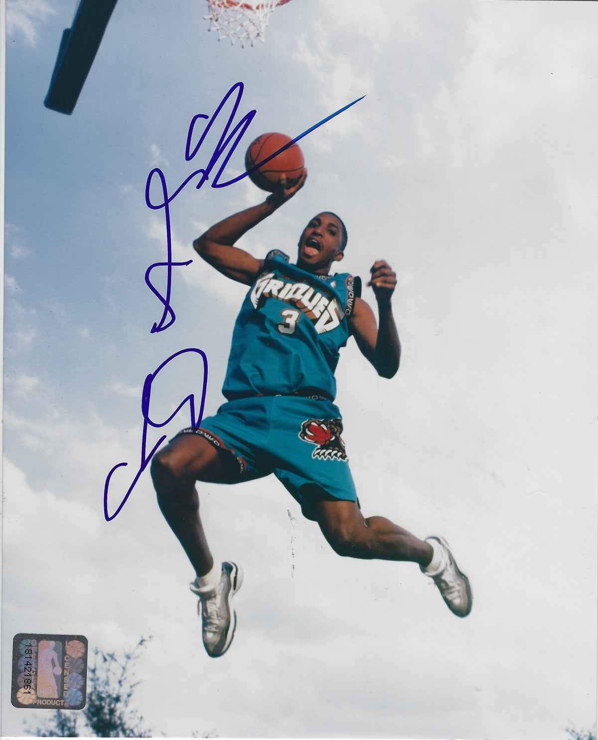AUTOGRAPHED  SHAREEF ABDUR-RAHIM 8x10 Grizzlies Photo