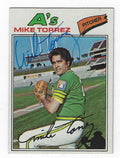 Autographed MIKE TORREZ 1977 Topps Card
