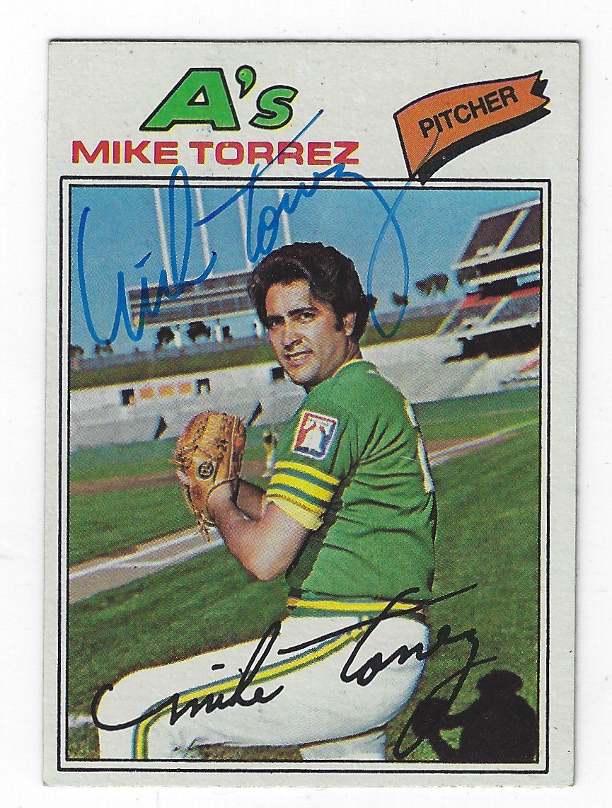 Autographed MIKE TORREZ 1977 Topps Card
