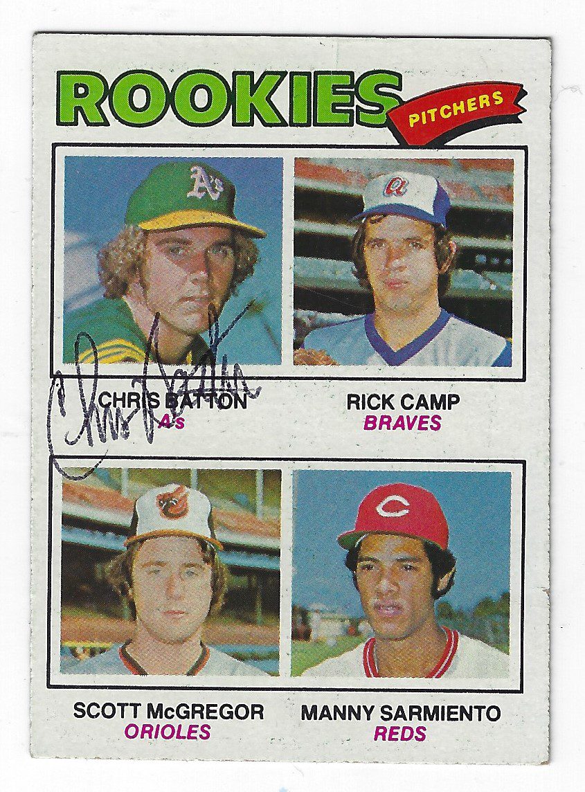Autographed CHRIS BATTON 1977 Topps Card