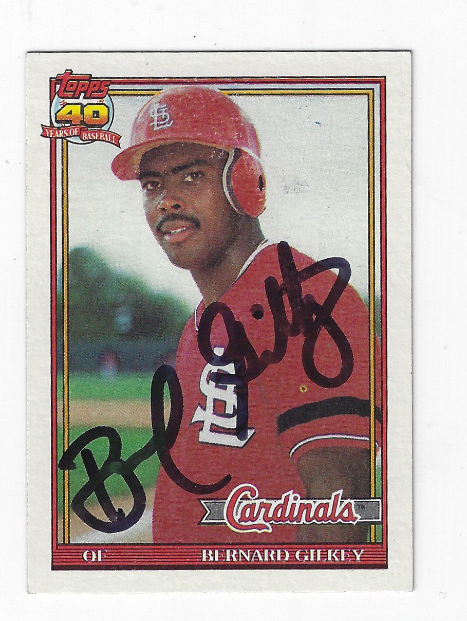 Autographed BERNARD GILKEY 1991 Topps Card
