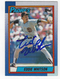 Autographed  ED WHITSON San Diego Padres 1990 Topps Card