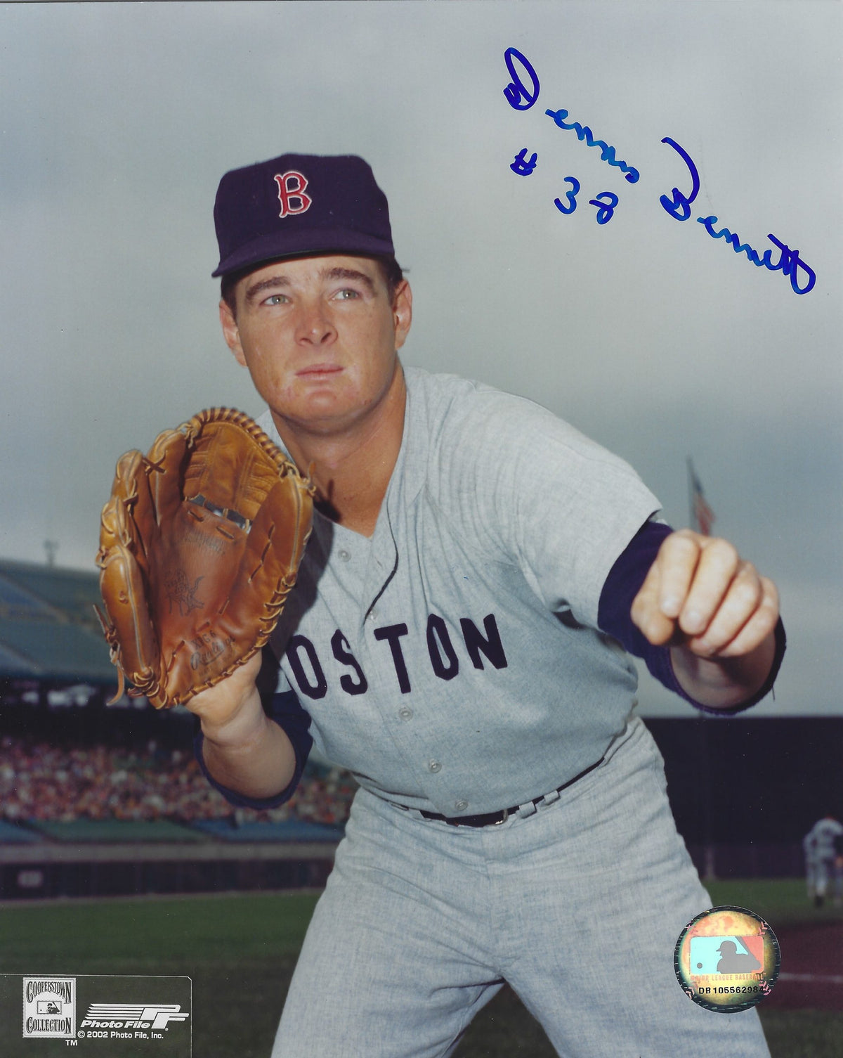 AUTOGRAPHED DENNIS BENNETT 8X10 Boston Red Sox photo