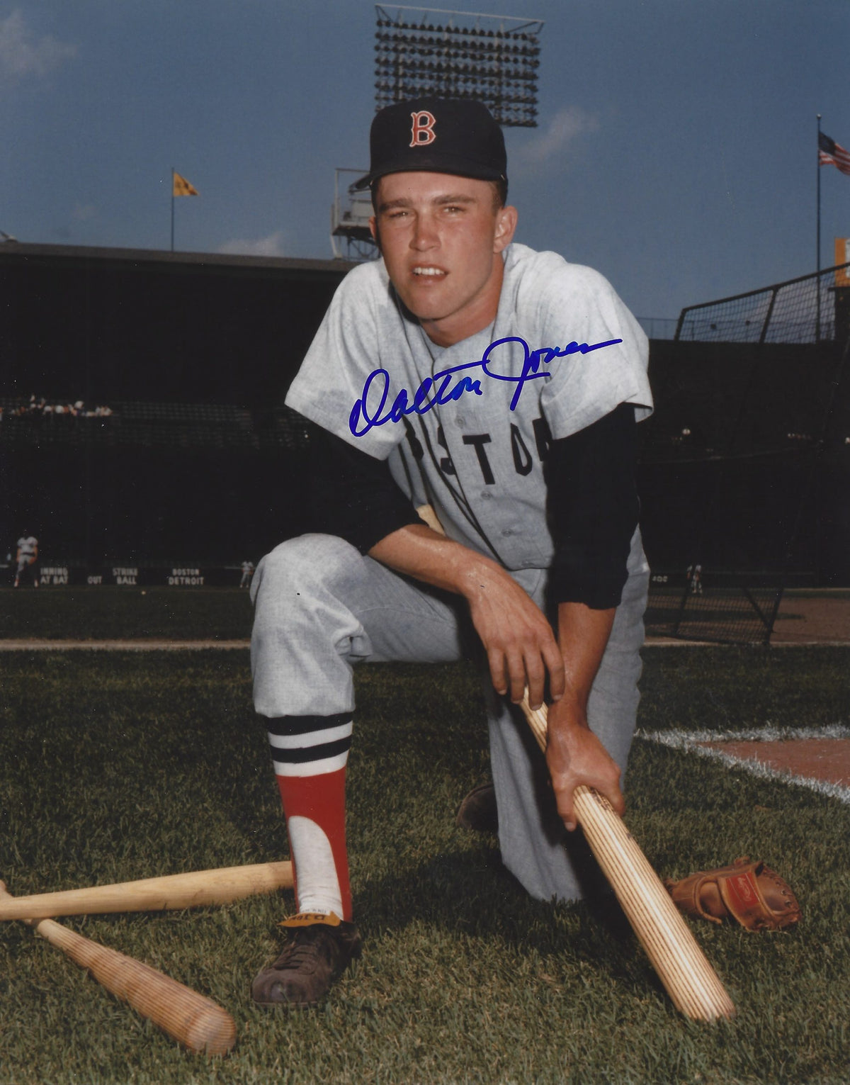 AUTOGRAPHED DALTON JONES 8x10 Boston Red Sox photo
