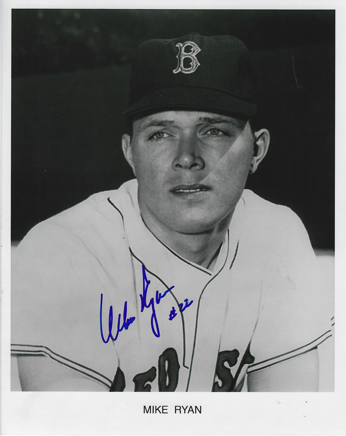 Autographed MIKE RYAN 8x10 Boston Red Sox Photo