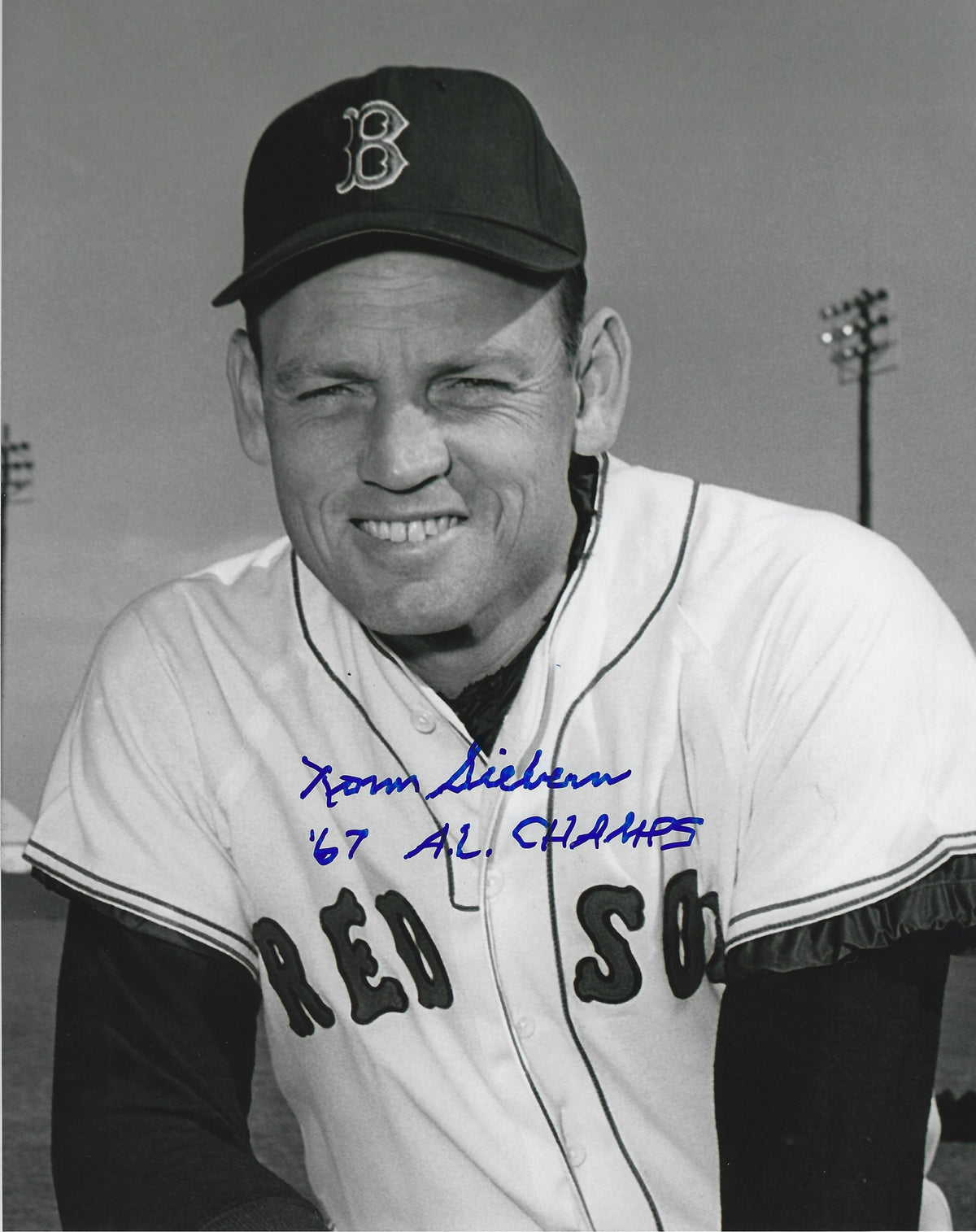 AUTOGRAPHED NORM SIEBERN "67 AL Champs" 8x10 Boston Red Sox Photo