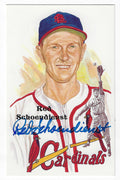 Autographed RED SCHOENDIENST St. Louis Cardinals Perez-Steele Postcard