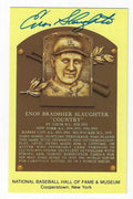 Autographed Enos Slaughter Hall of Fame Gold Plaque