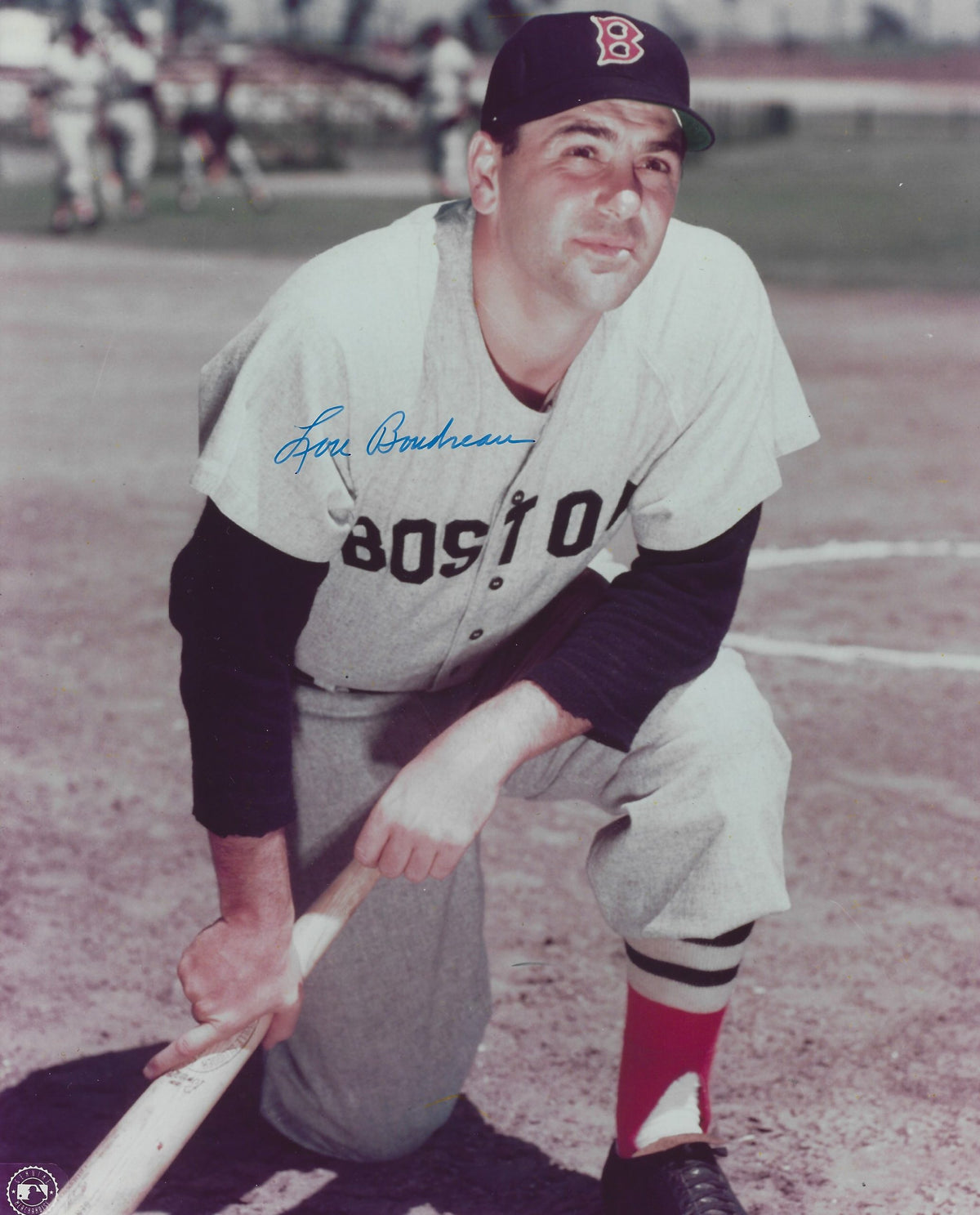 Autographed LOU BOUDREAU 8x10 Boston Red Sox Photo
