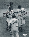Autographed HOF'R TOM SEAVER, JERRY GROTE & WAYNE GARRETT 8x10 NEW YORK METS Photo JSA