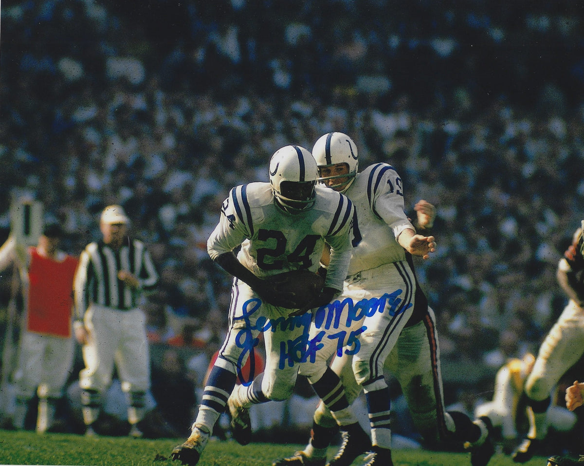 Autographed Lenny Moore 8X10 Baltimore Colts photo with COA
