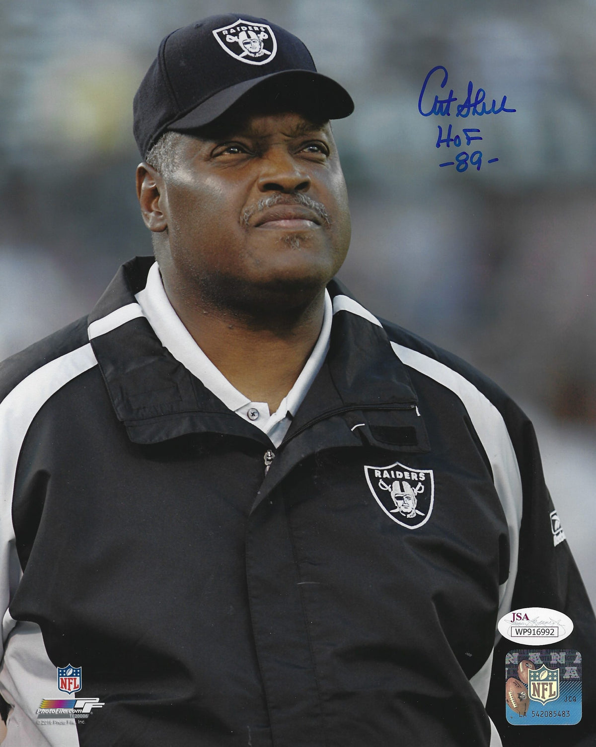 Autographed ART SHELL 8X10 Oakland Raiders photo JSA Hologram