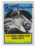 Autographed BILL MAZEROSKI 2008 Topps Heritage Pittsburgh Pirates Card #BF4