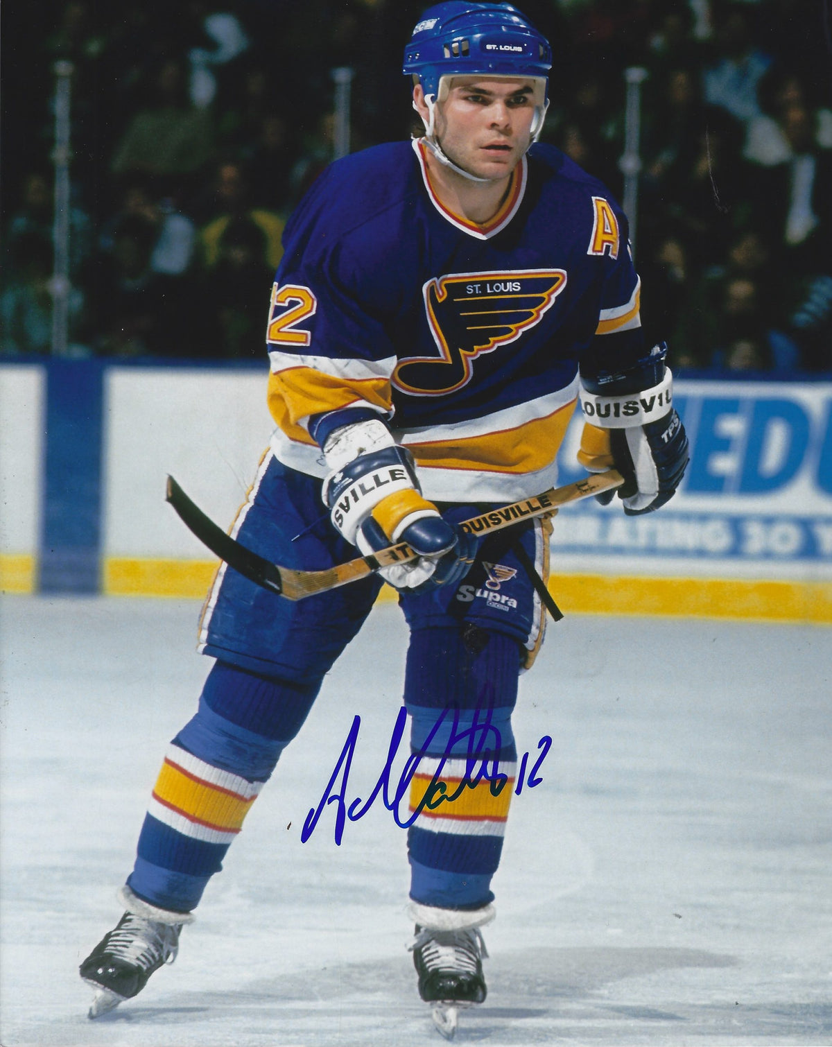 Autographed ADAM OATES  8X10 St. Louis Blues Photo