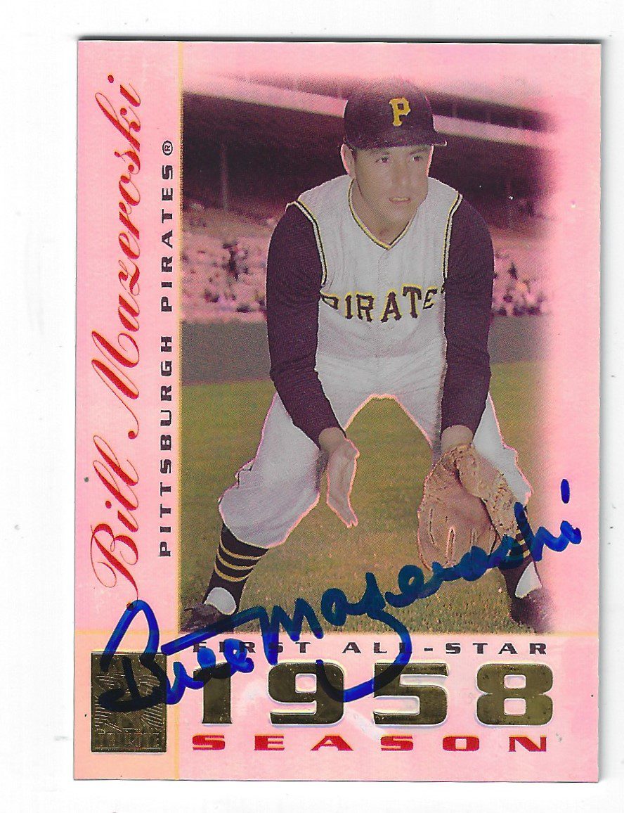 Autographed BILL MAZEROSKI 2003 Topps Tribute Pittsburgh Pirates Card #15