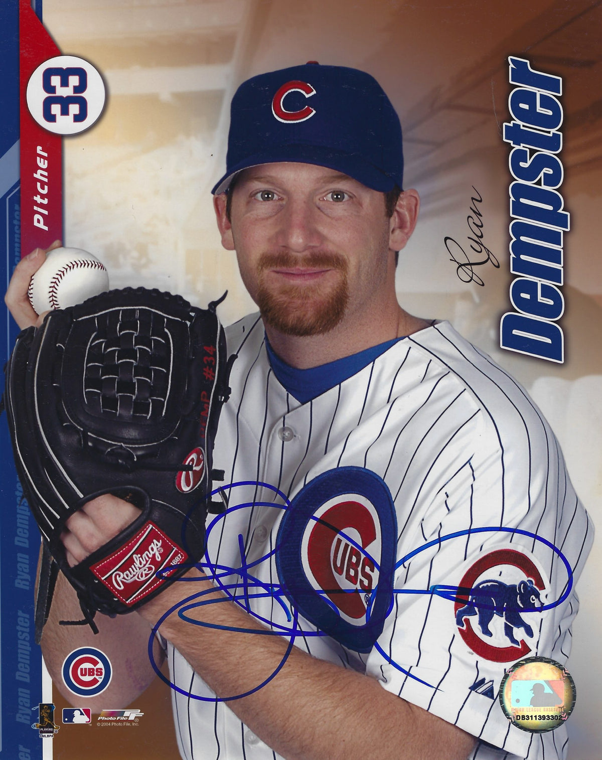 AUTOGRAPHED RYAN DEMPSTER 8x10 Chicago Cubs Photo