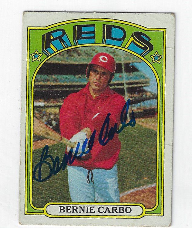 Autographed BERNIE CARBO 1972 Topps Card