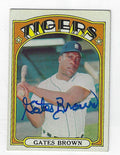 Autographed Gates Brown Detroit Tigers 1972 TOPPS card #187