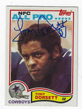 Autographed TONY DORSETT Dallas Cowboys 1982 Topps Card