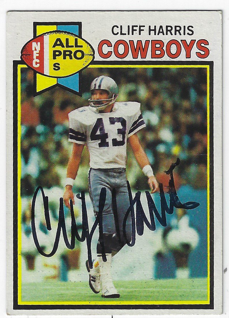 Autographed CLIFF HARRIS Dallas Cowboys 1979 Topps Card