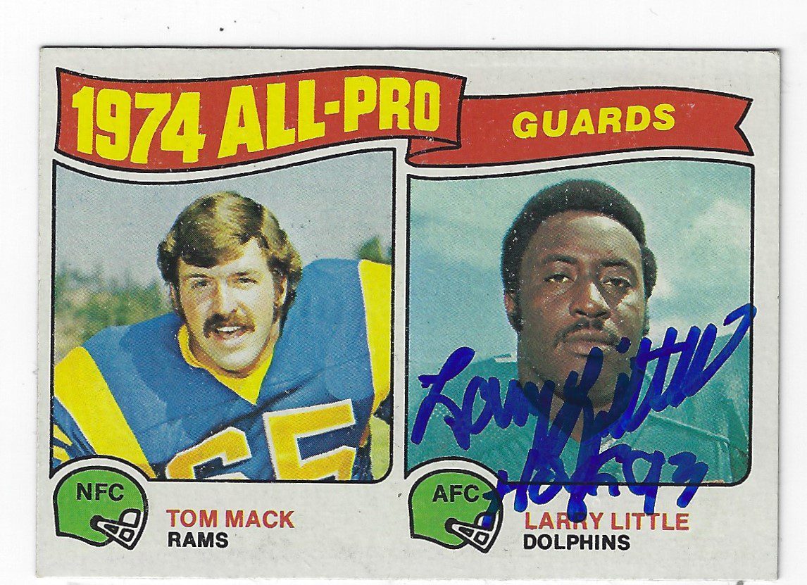 Autographed LARRY LITTLE Miami Dolphins 1975 Topps Card #203