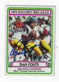 Autographed Dan Fouts San Diego Chargers 1980 Topps Card